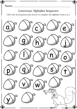 Alphabet Sequence Worksheets