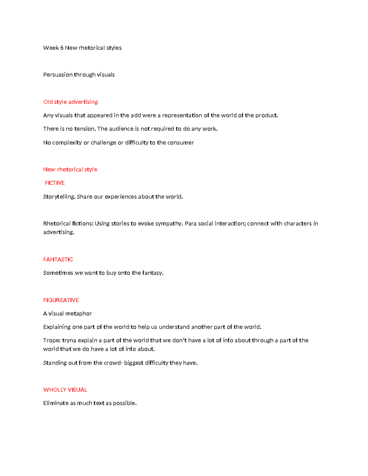Week 6 New rhetorical styles - Week 6 New rhetorical styles Persuasion ...