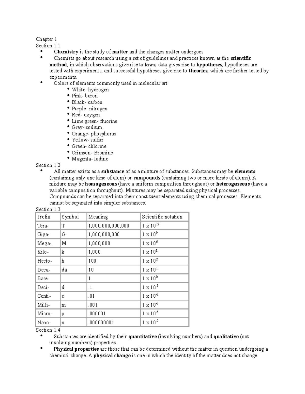 Chem Final Exam Study Guide - Chapter 1 Section 1. Chemistry Is The ...