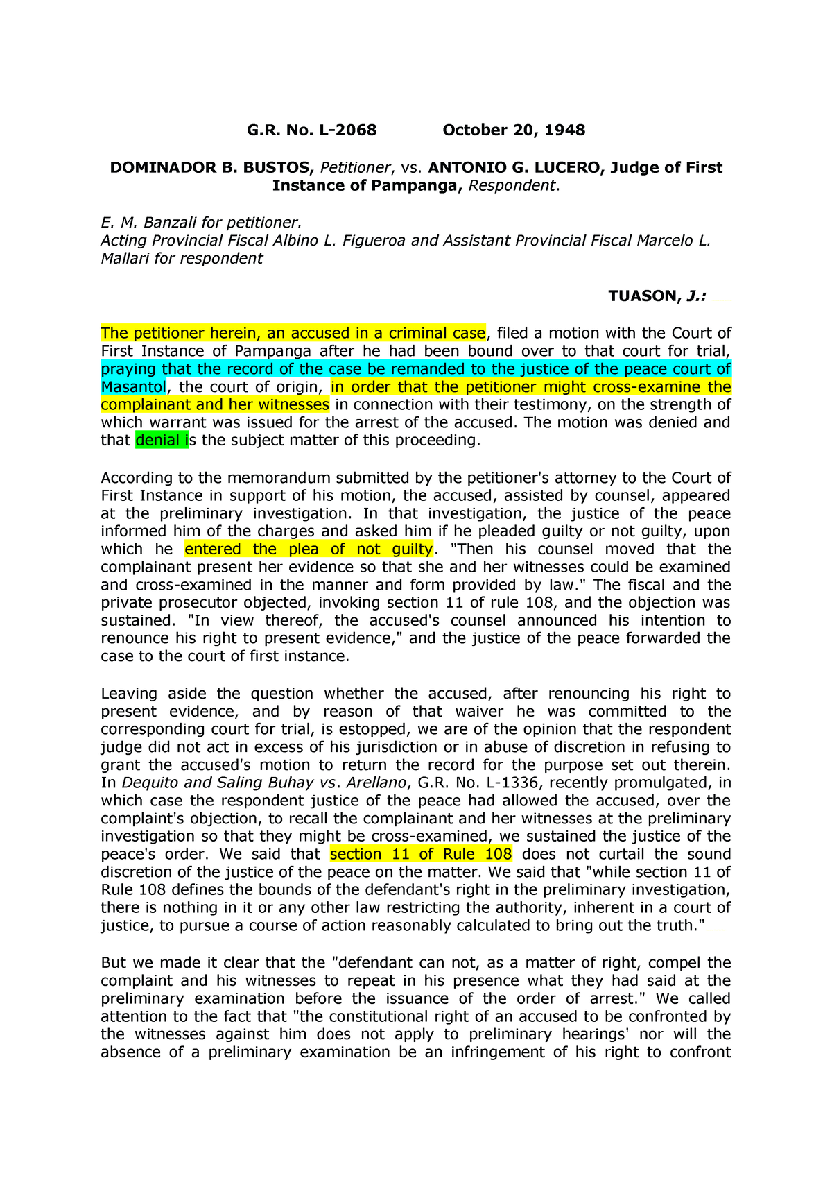 LJM Evidence Cases Digested 2023 - ECE Laws - BSU - Studocu