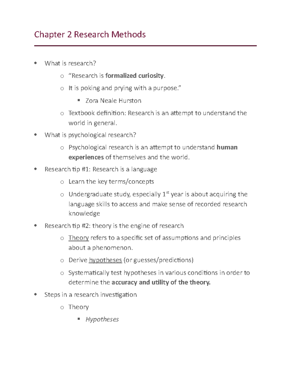 Chapter 2 Research Methods Chapter 2 Research Methods What Is 