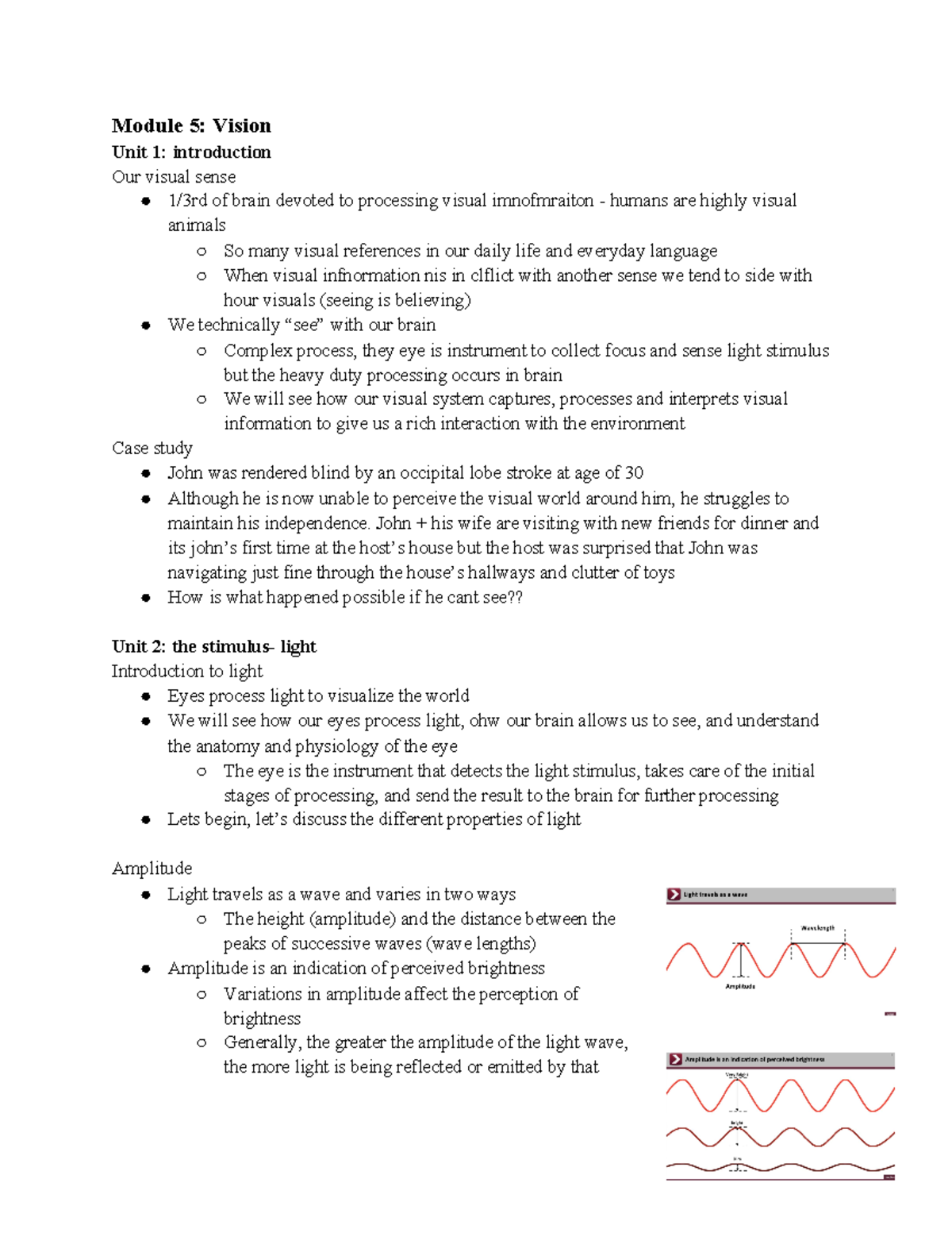 Module 5 Vision - Lecture notes 5 - Module 5: Vision Unit 1 ...