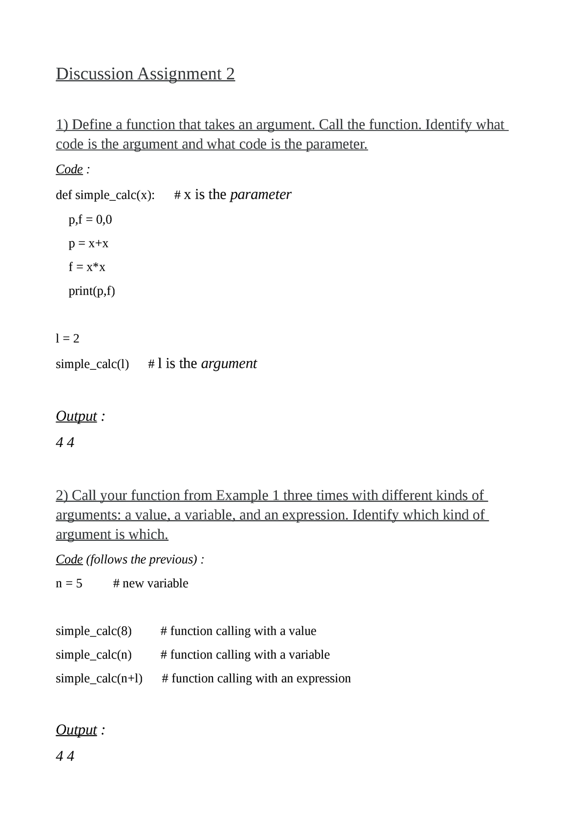 computer science assignment statement definition