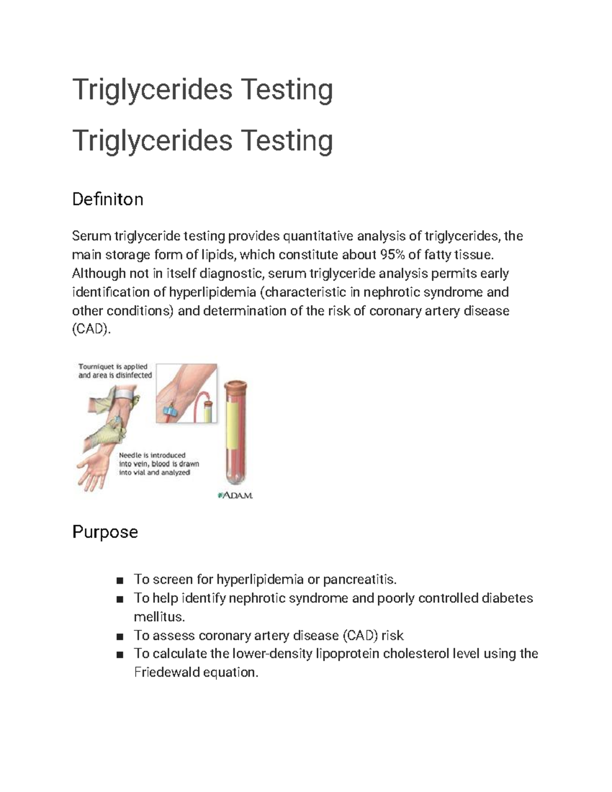 Triglycerides Testing - Triglycerides Testing Triglycerides Testing ...