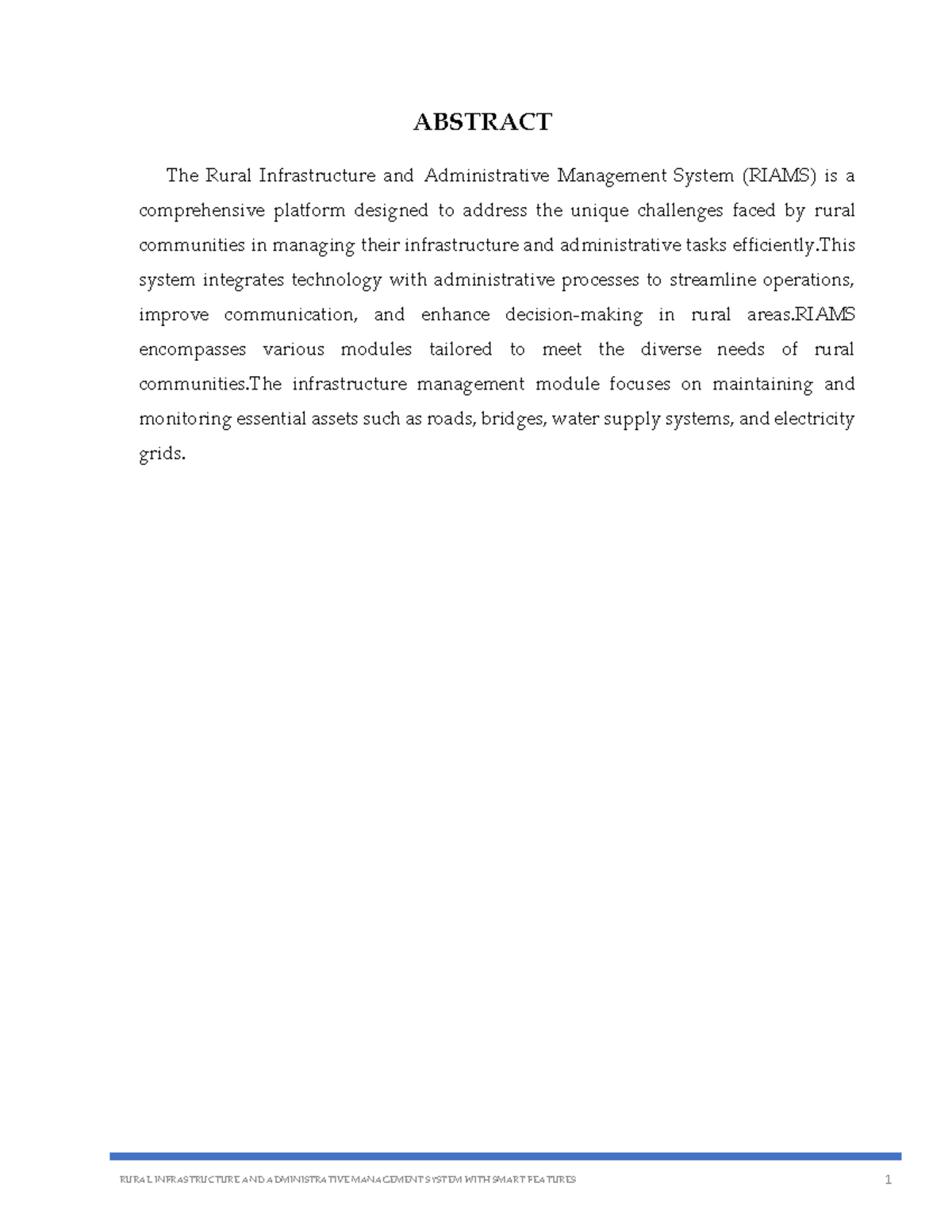 Ganesh DOC - project - ABSTRACT The Rural Infrastructure and ...