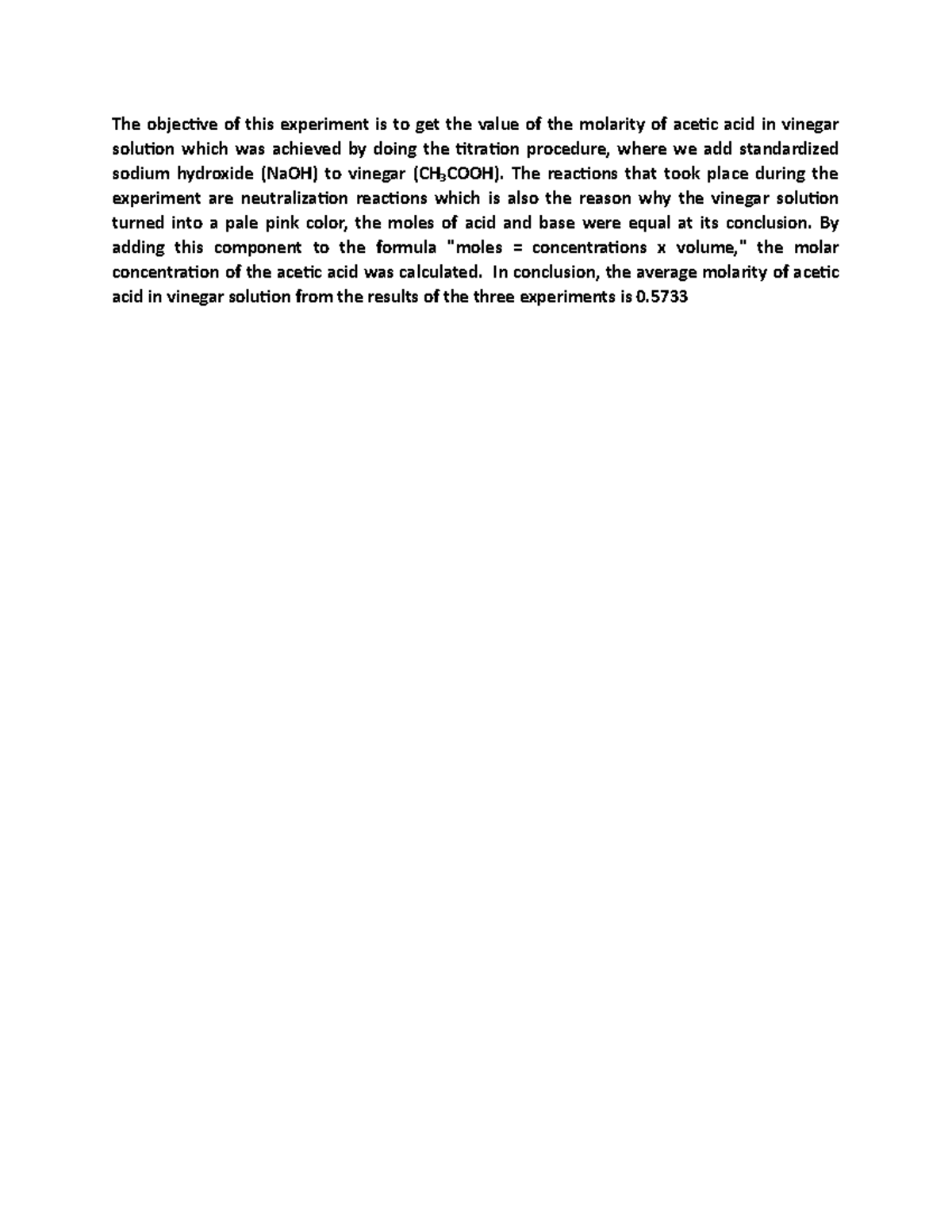 conclusion of solubility experiment