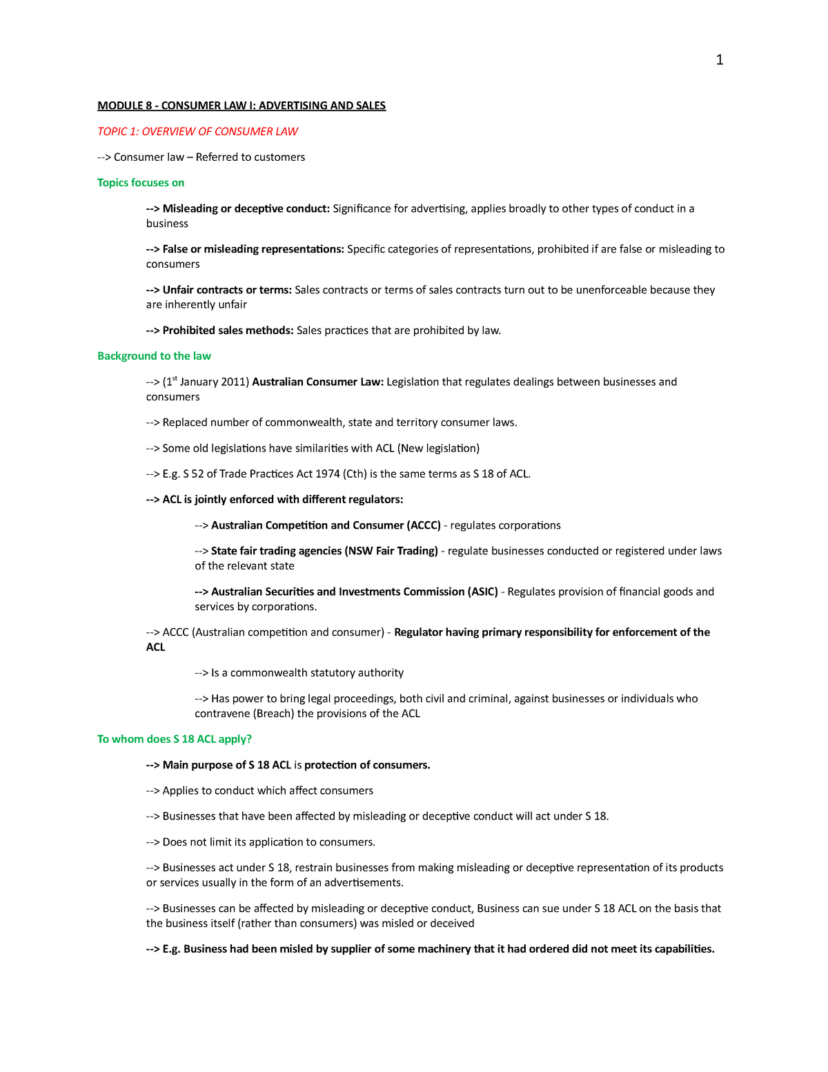 consumer-law-notes-module-8-consumer-law-i-advertising-and-sales