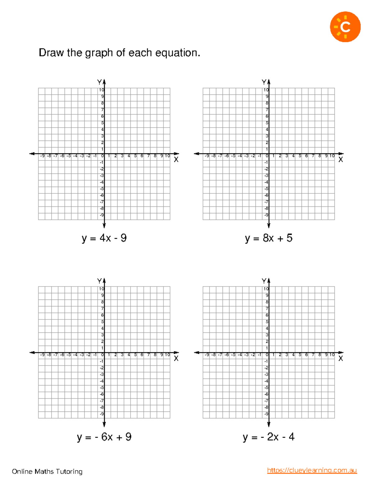 Math equations worksheets - X X X X X