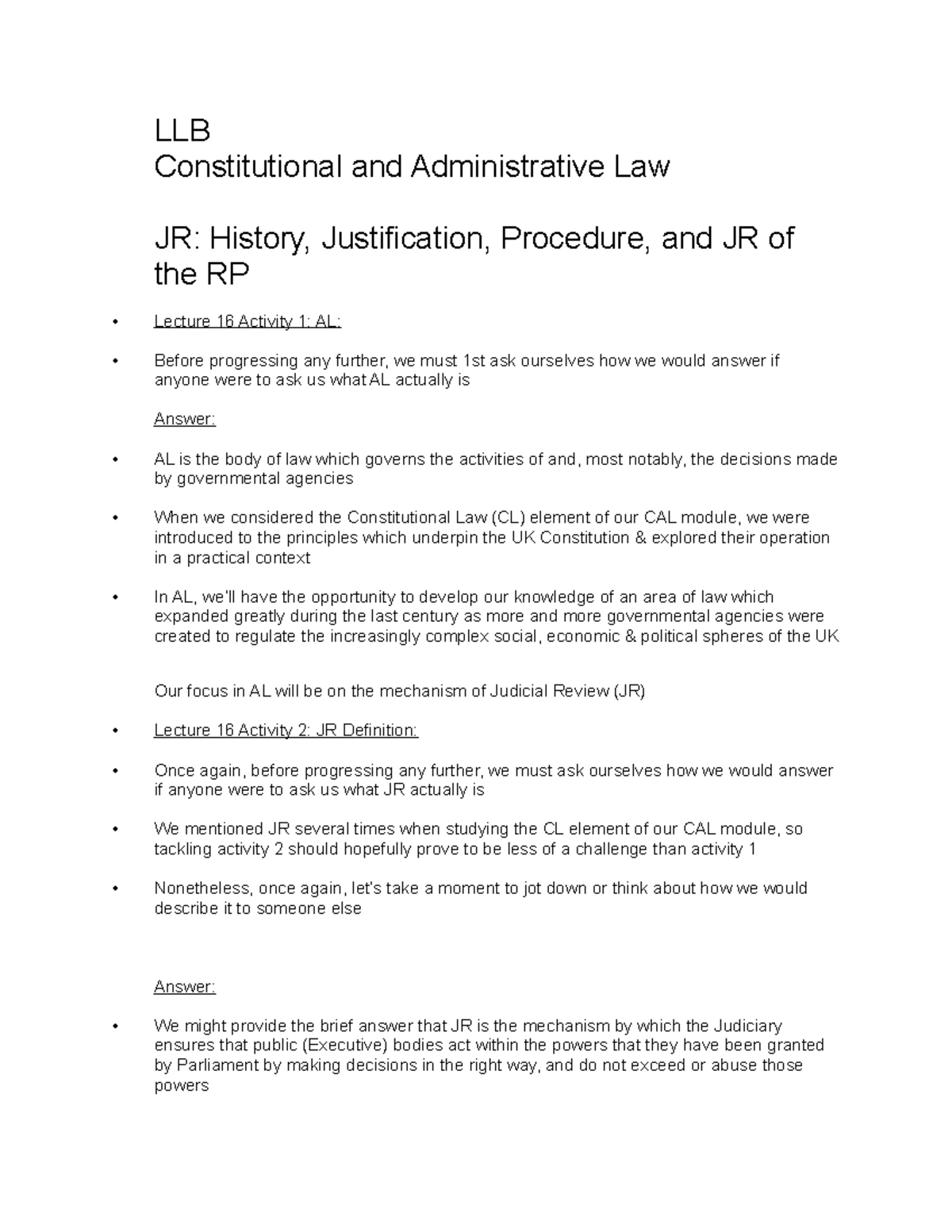 Judicial Review - History, Justification, Procedure, and JR of the RP ...