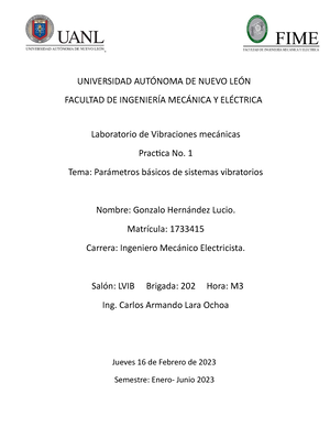 Formulario DE Vibraciones Mecanicas - UNIVERSIDAD AUTÓNOMA DE NUEVO ...