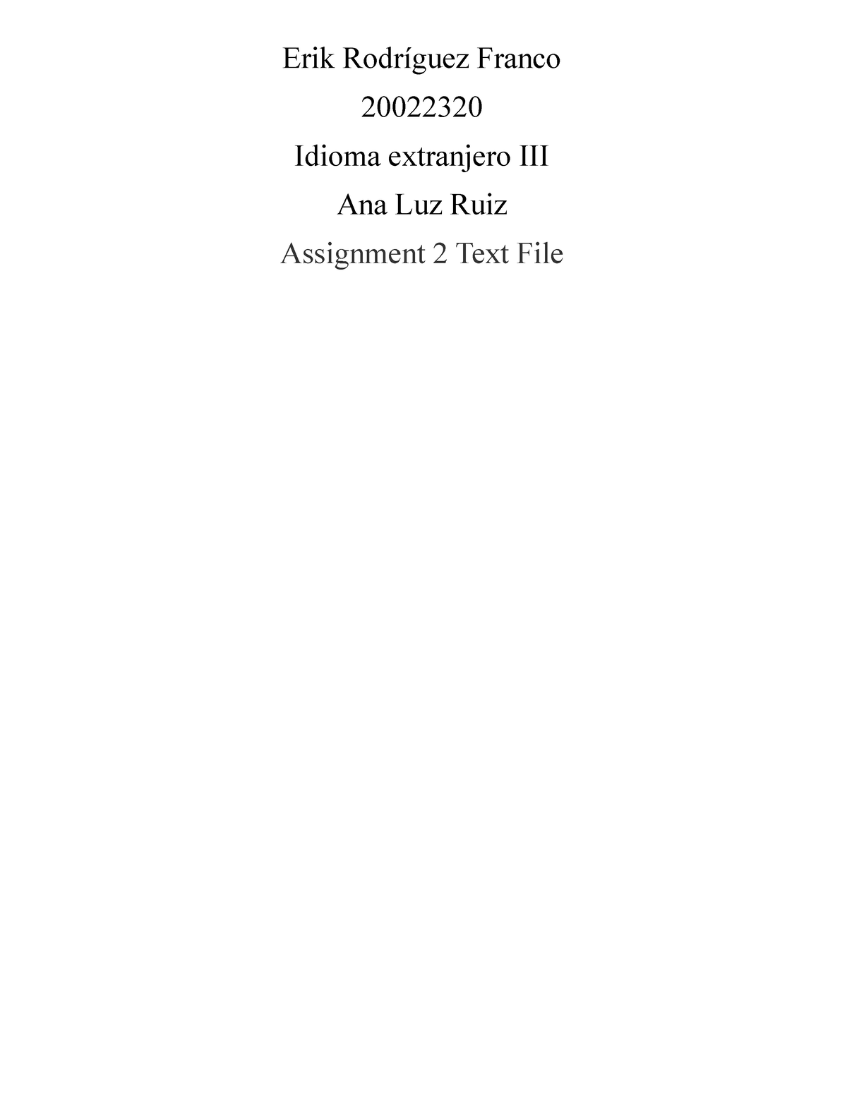 assignment 2 text file idioma extranjero iii