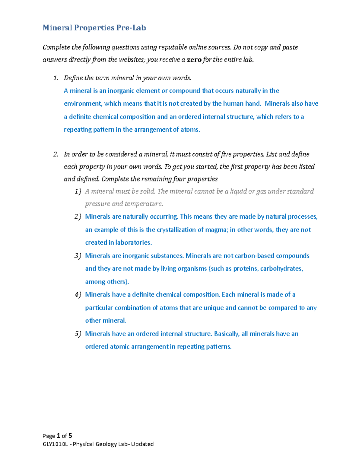 L4- Prelab - Pre-laboratory questions in order to perform the ...