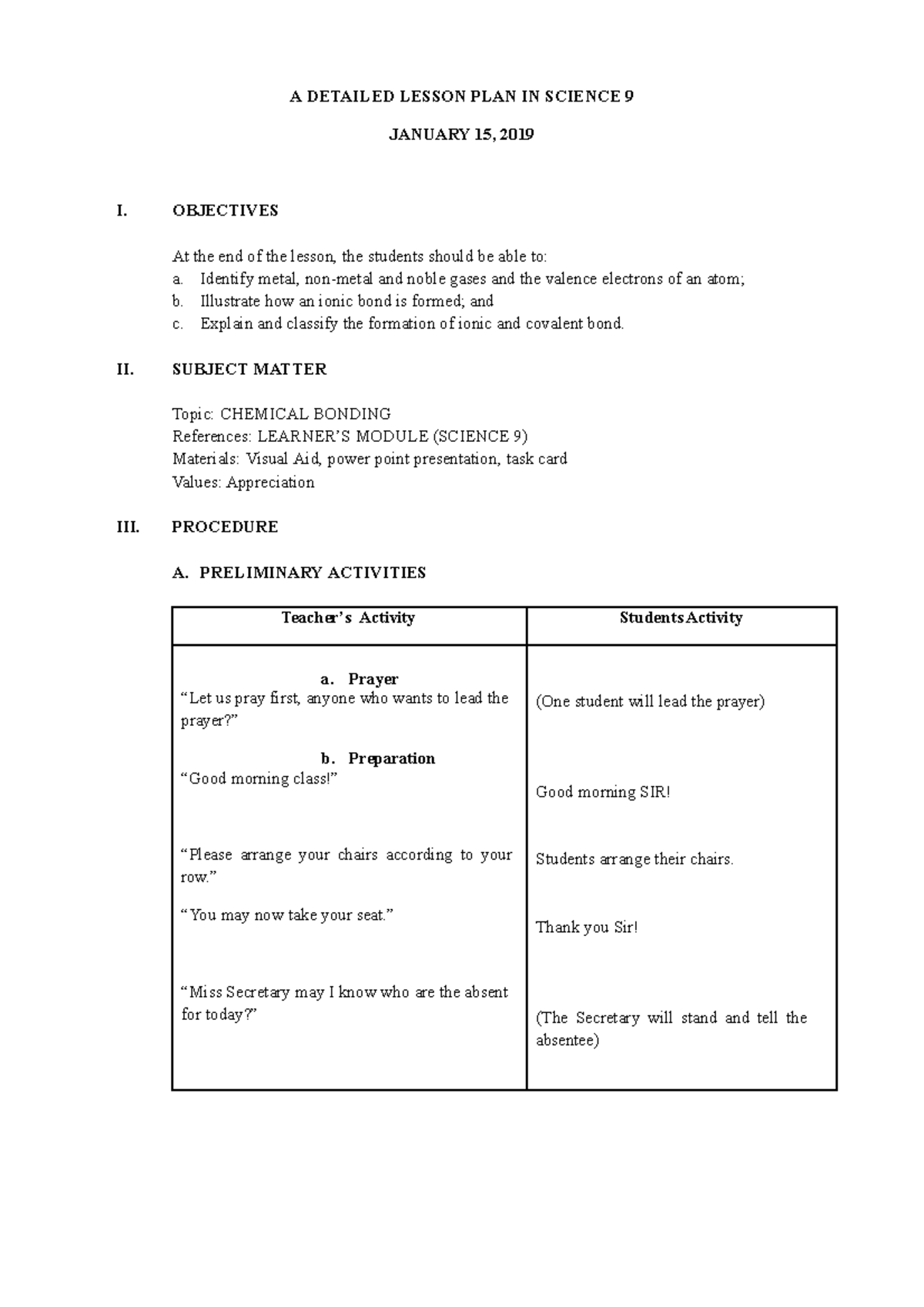 A detailed lesson plan in science 9i - A DETAILED LESSON PLAN IN ...