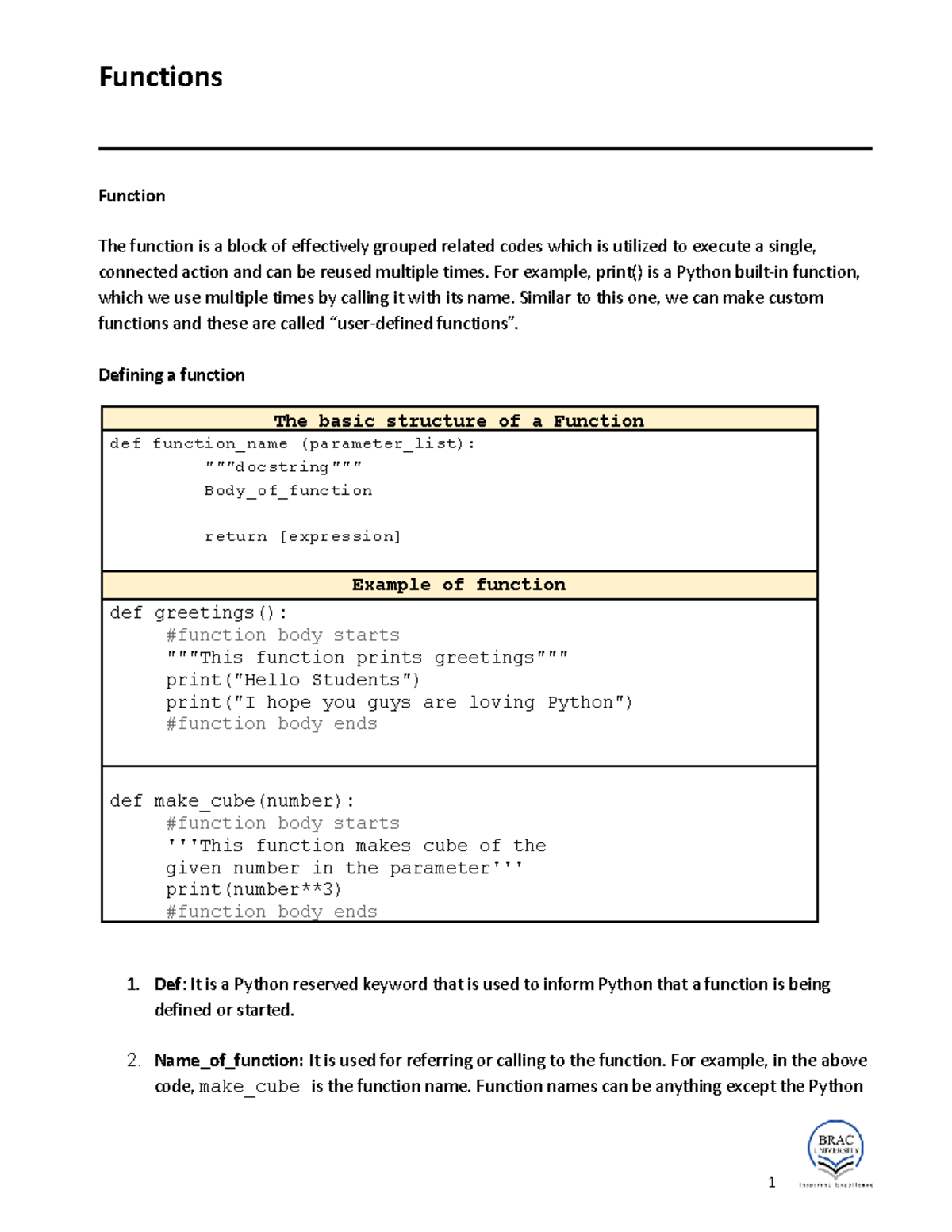 05 Functions - Basics of Python - Functions