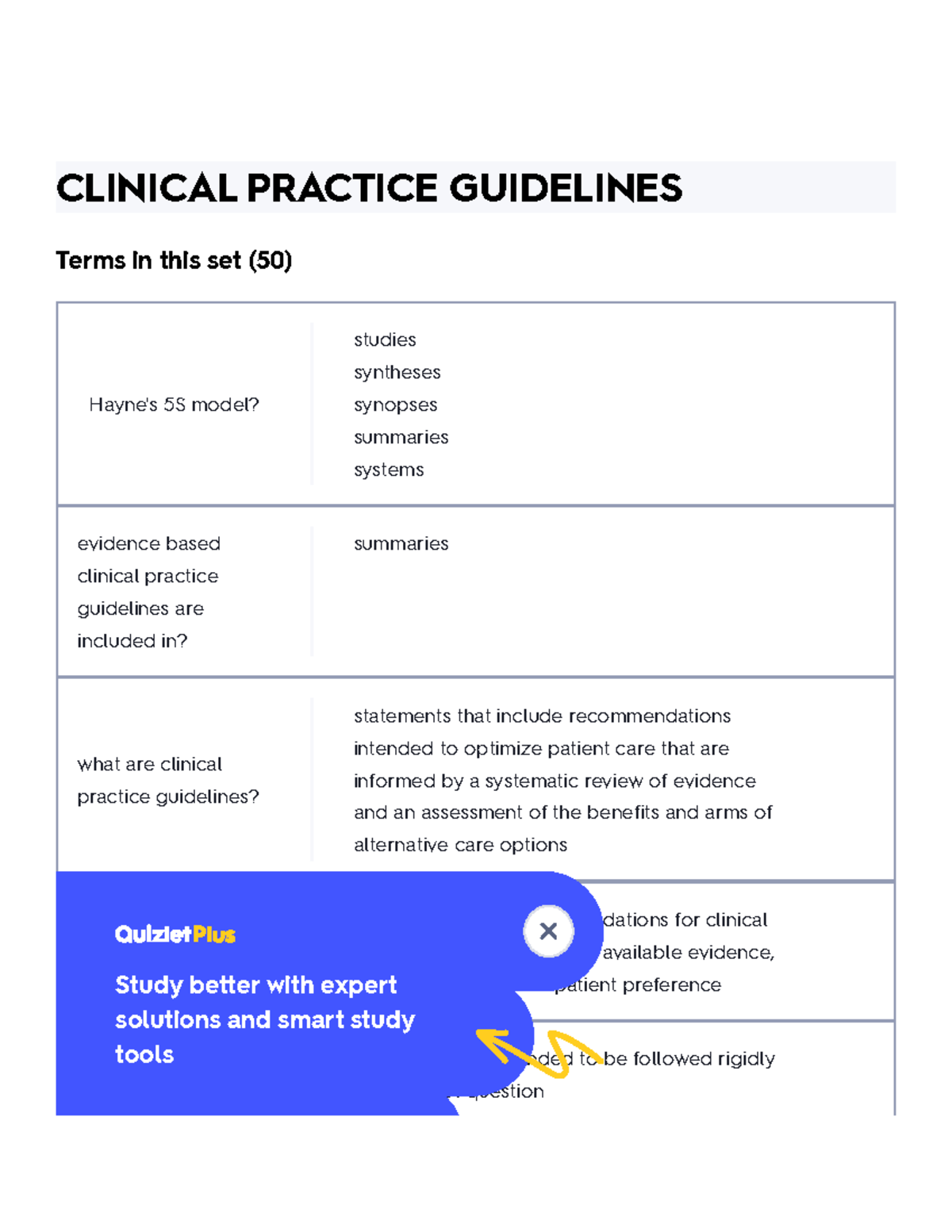 Clinical Practice Guidelines Flashcards Quizlet - CLINICAL PRACTICE ...
