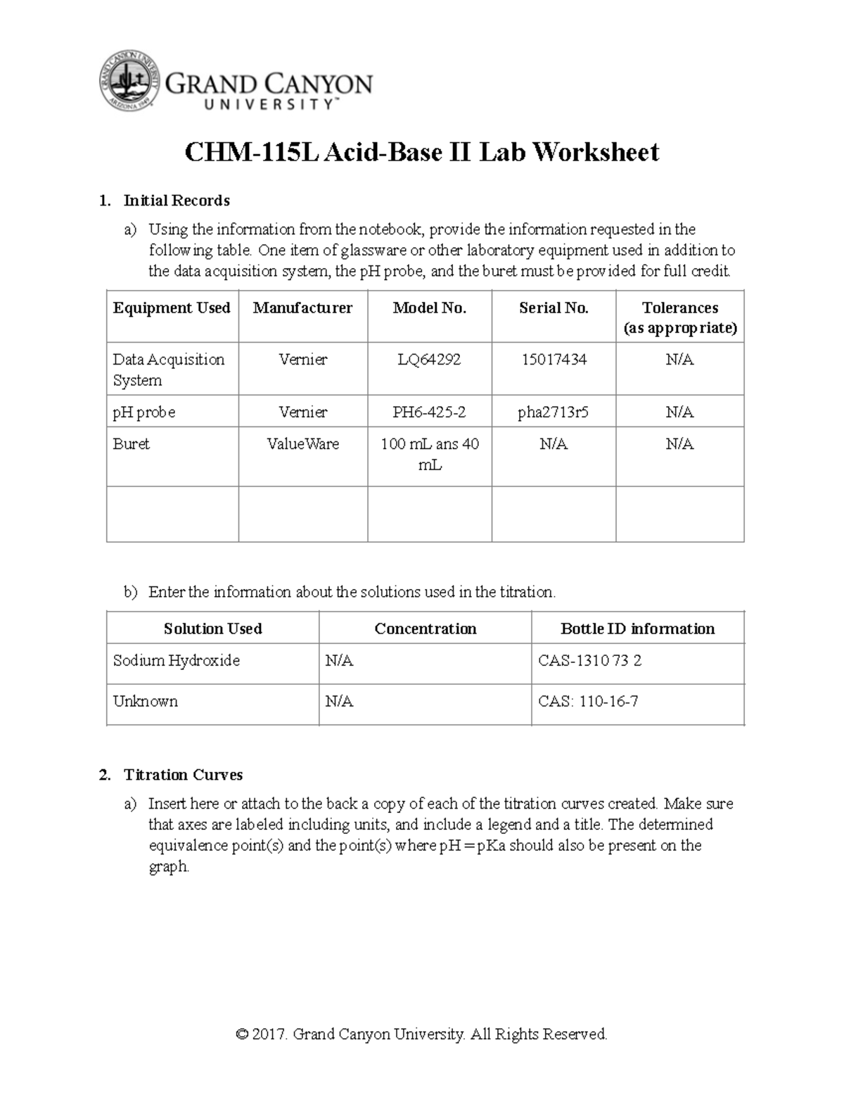 CHM 115L RS W6 Acids Bases II - CHM-115L Acid-Base II Lab Worksheet 1 ...