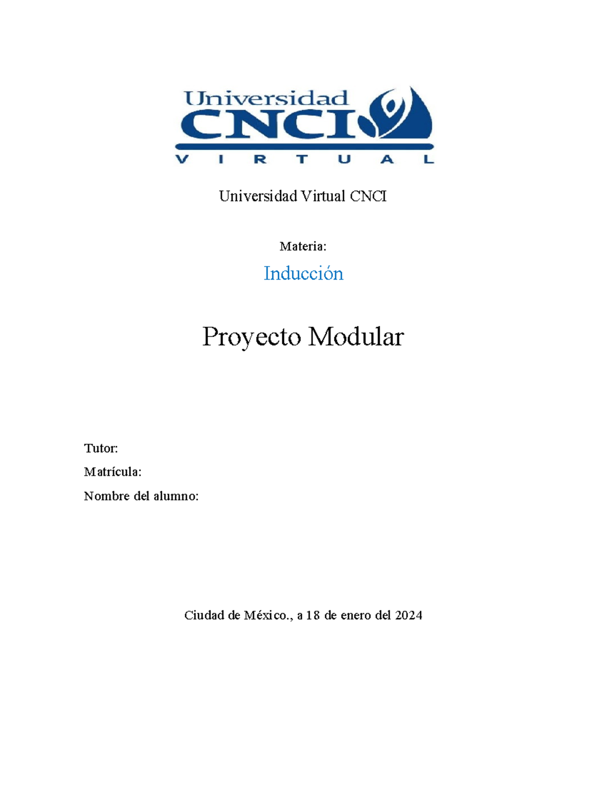 Proyecto Modular Induccion Universidad Virtual Cnci Materia