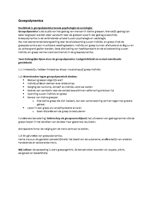 Complete Samenvatting Groepsdynamisch Werken - Samenvattingen Handboek ...