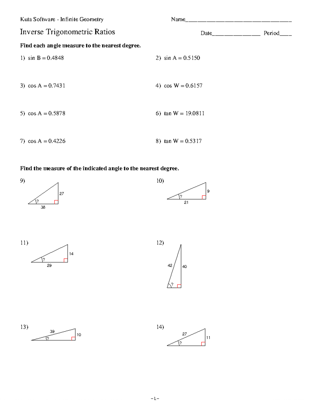 9-Inverse Trigonometric Ratios - ©v D 2 h 051 h 20 mKMuQt 2 aR sSBogflt ...