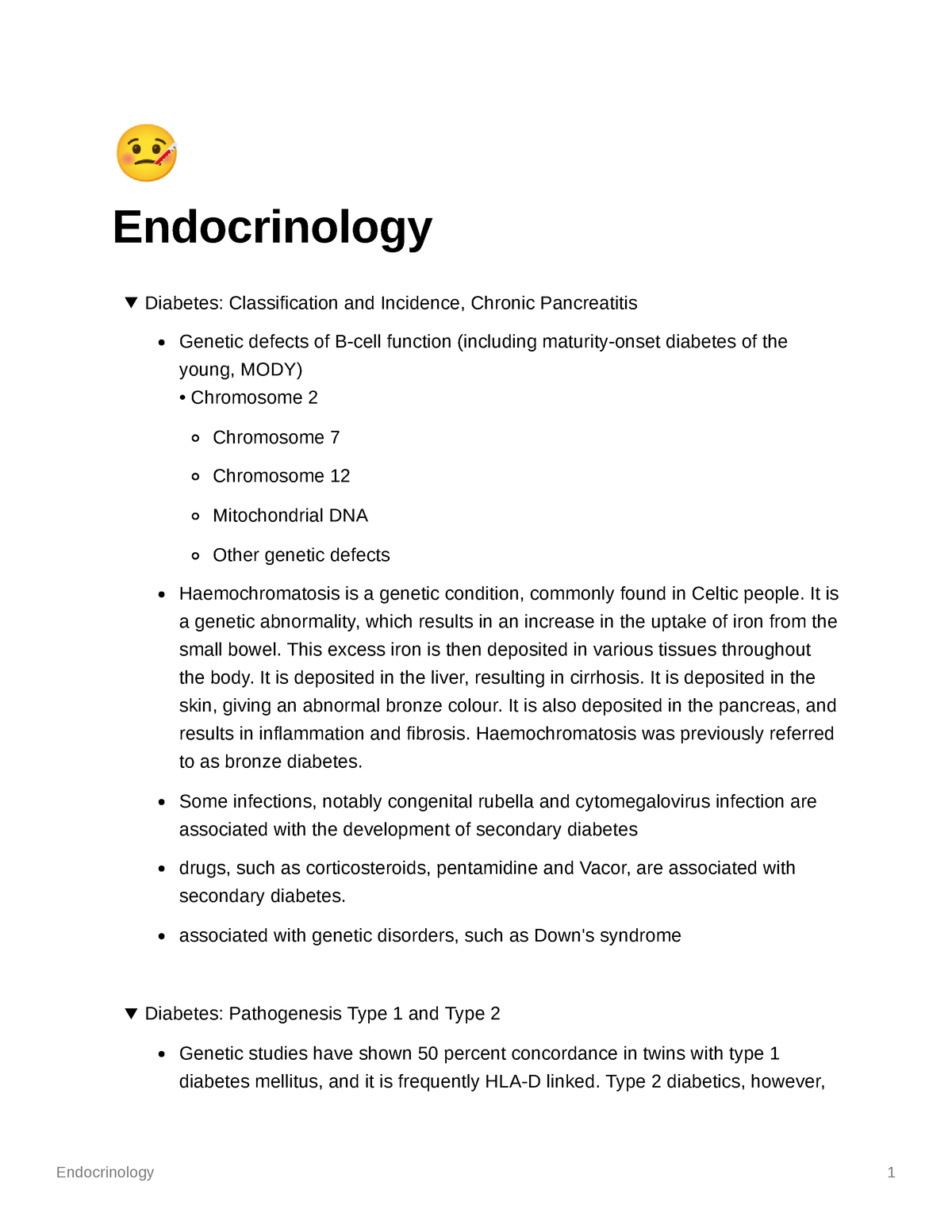 Endocrinology - Endocrine - B Endocrinology Diabetes: Classification ...