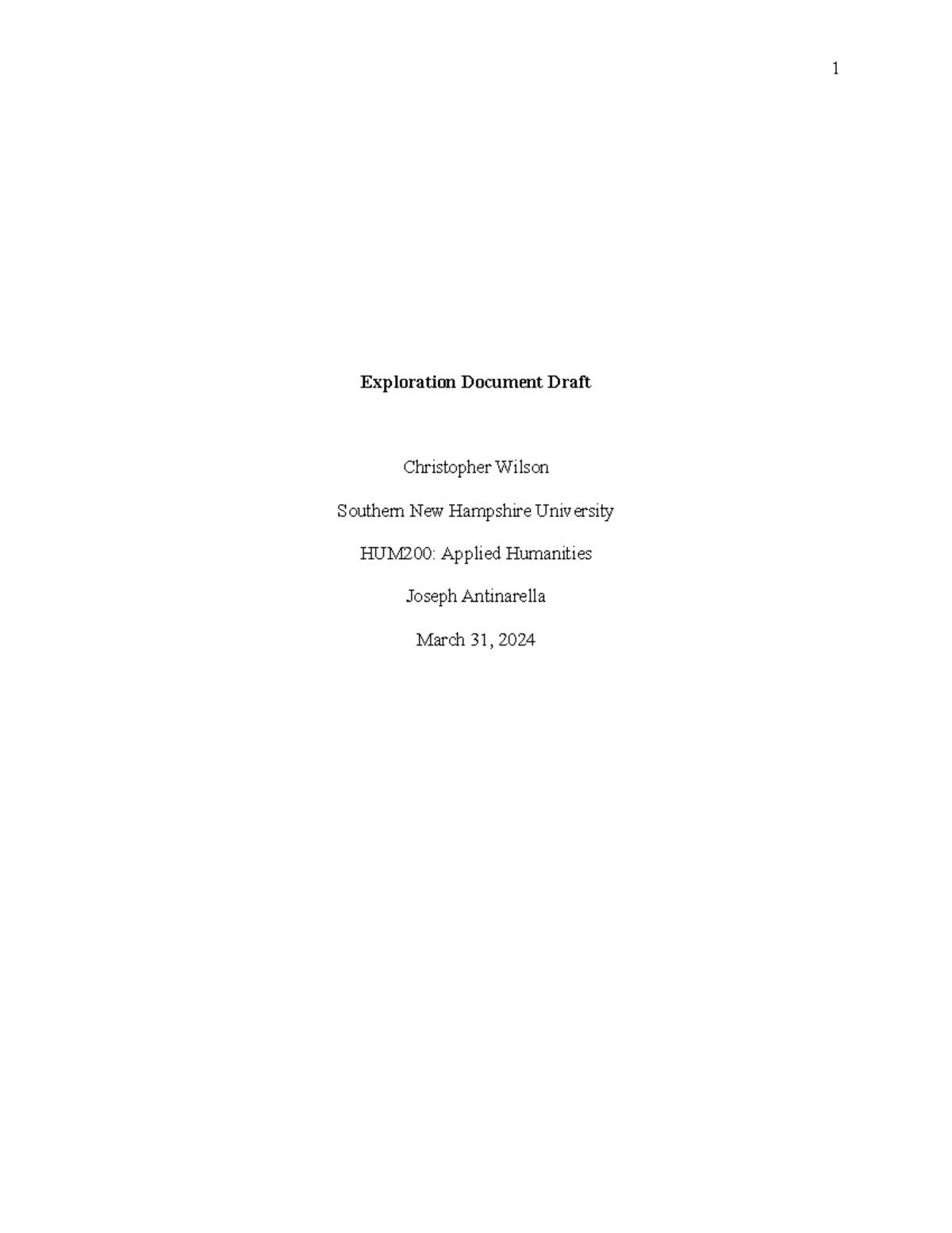 Module Four 4-4 Part One: Rough Draft - Exploration Document Draft ...