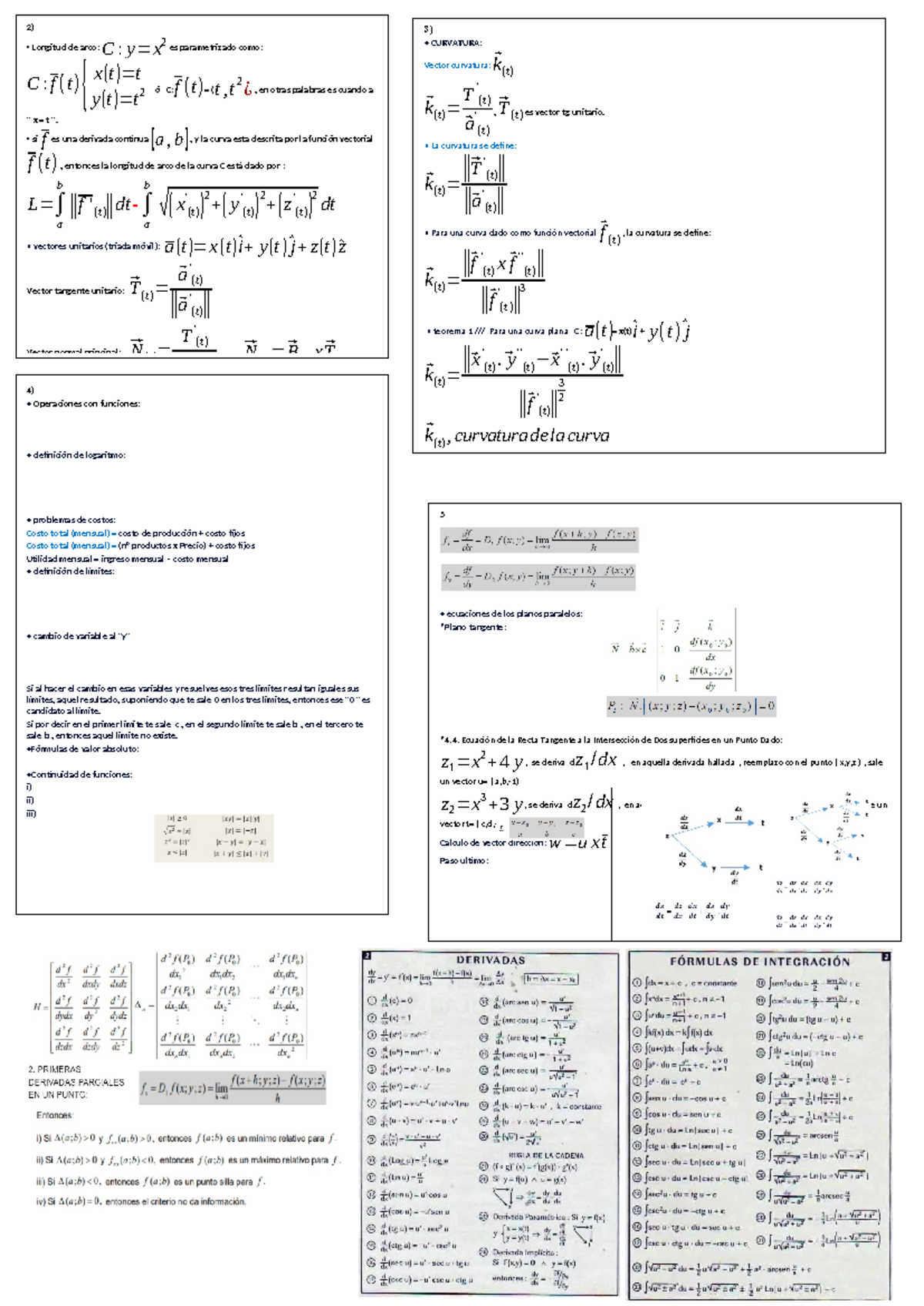 Formulario Calculo de varias variables Remasterisado - 2) • Longitud de ...