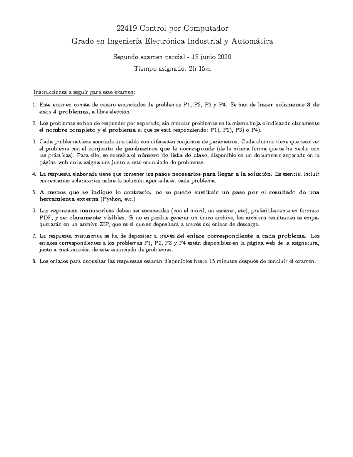 Segundo Parcial Junio 2019 2020 22419 Control Por Computador Grado 