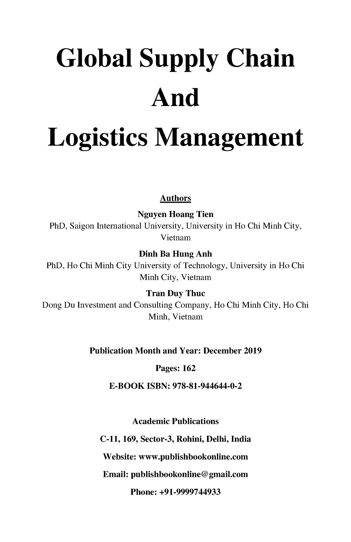 global supply chain management dissertation topics