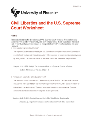POL115 v4 wk3 Civil Liberties U.S. Supreme Court Worksheet.docx - POL/115 v Civil  Liberties and the - Studocu
