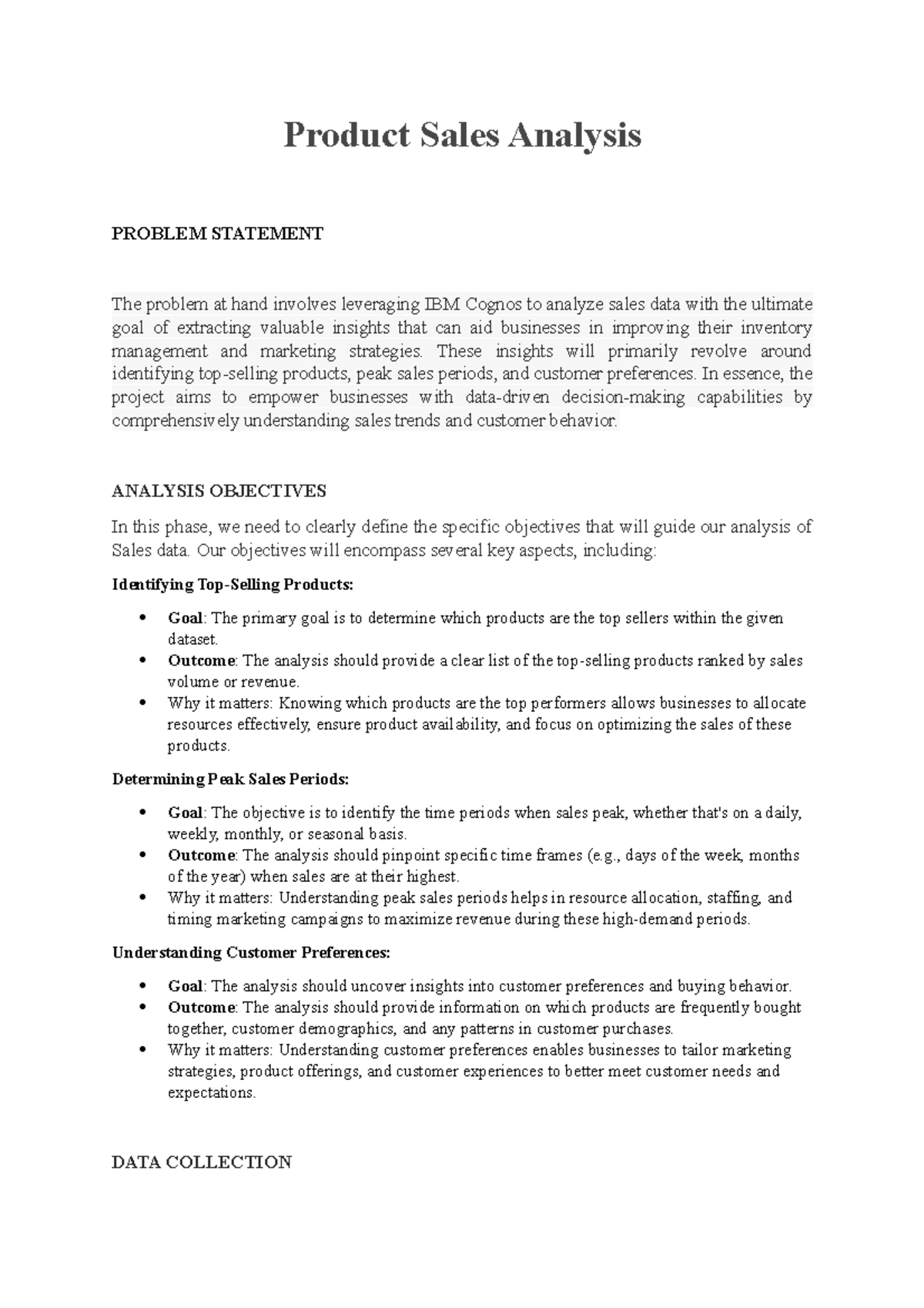 Product Sales Analysis - Product Sales Analysis PROBLEM STATEMENT The ...