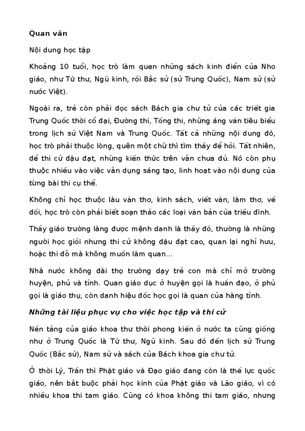 Công thức thi làm quan văn & quan võ thời phong kiến - Quan văn Nội ...