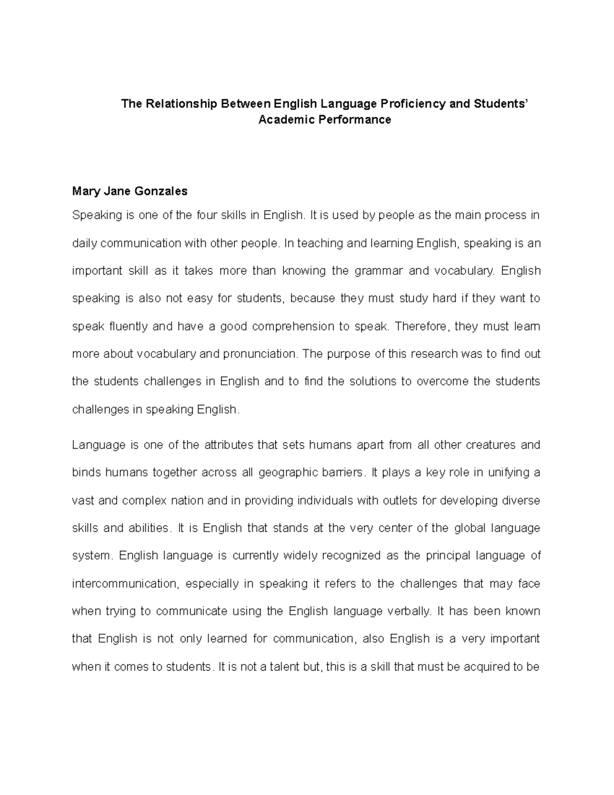 Document - Secta - The Relationship Between English Language ...