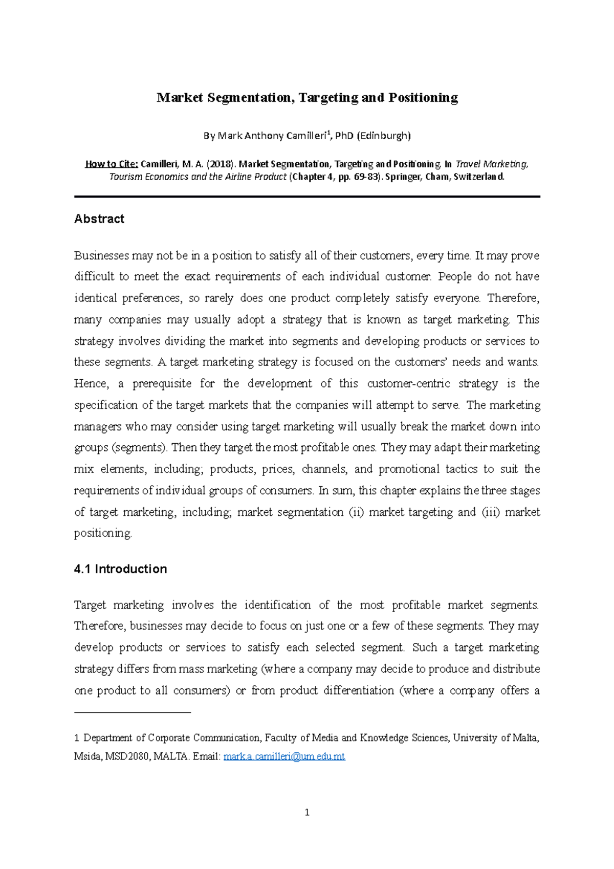 research paper of market segmentation