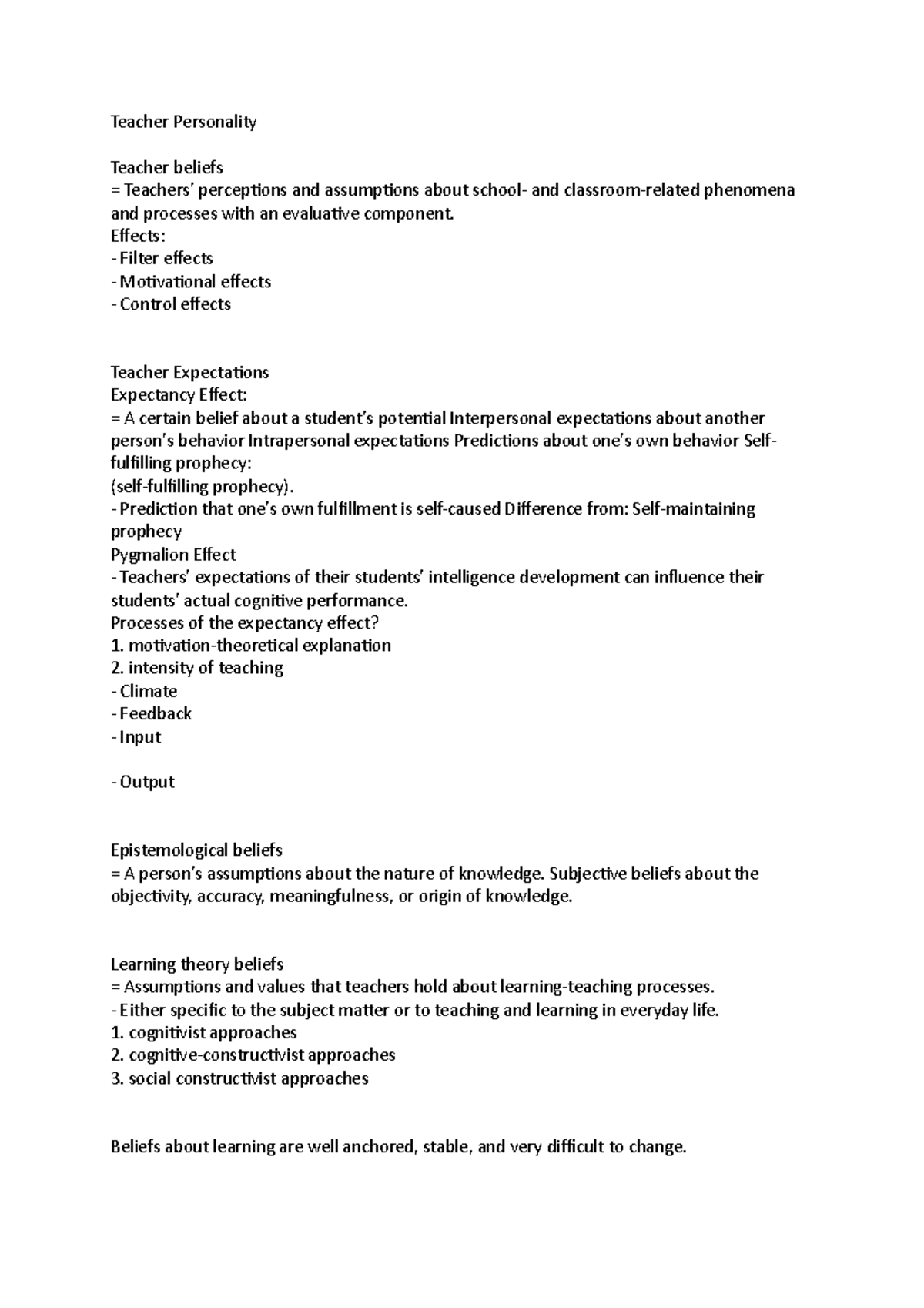 Teacher Personality Abnormal Psychology Teacher Personality Teacher