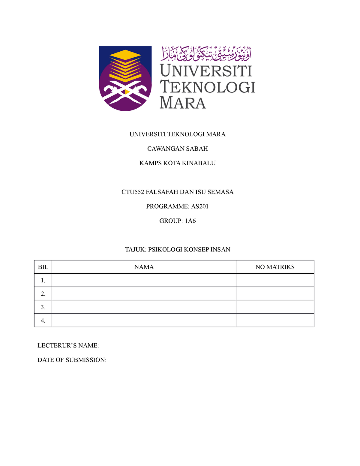 Assignment Ctu Psikologi Konsep Insan Konsep Insan Dari Segi Studocu