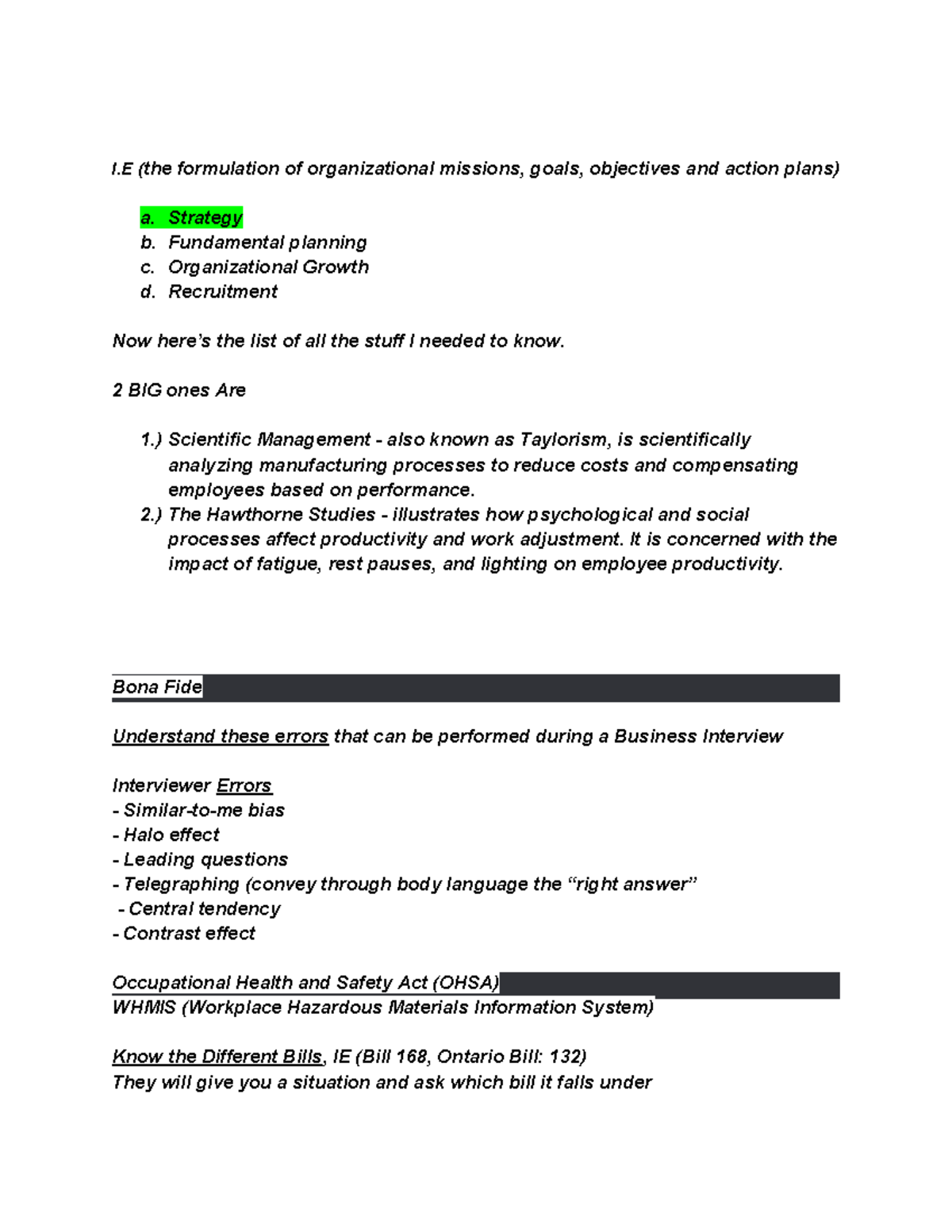 MHR Study Guide - helps you prepare for midterms, has core concepts and ...