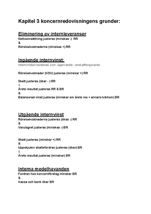 Koncernredovisning Augusti 2022 [ Facit] - Redovisningsteori Och ...