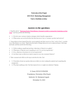 DGD Bus5112 Written Assignment Unit1 - University of the People BUS ...
