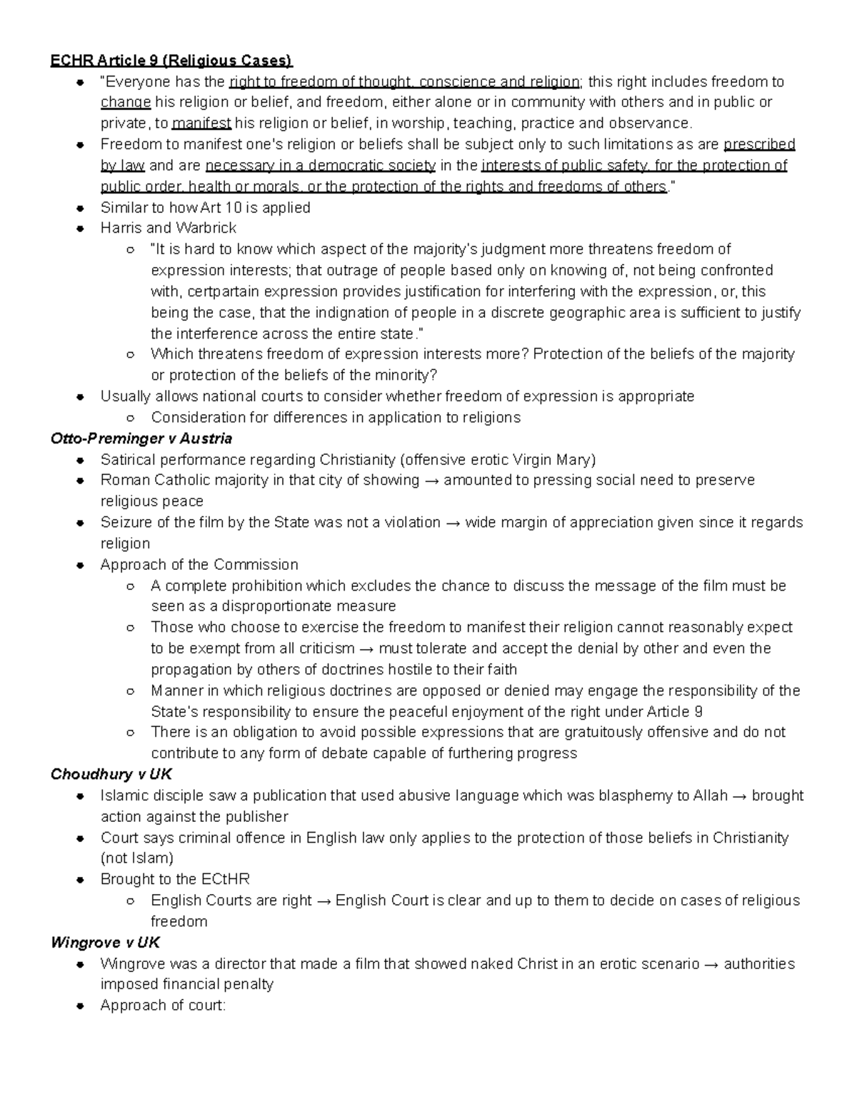 Lecture 6-10 Hate Speech, Online Offensive Speech - ECHR Article 9 ...