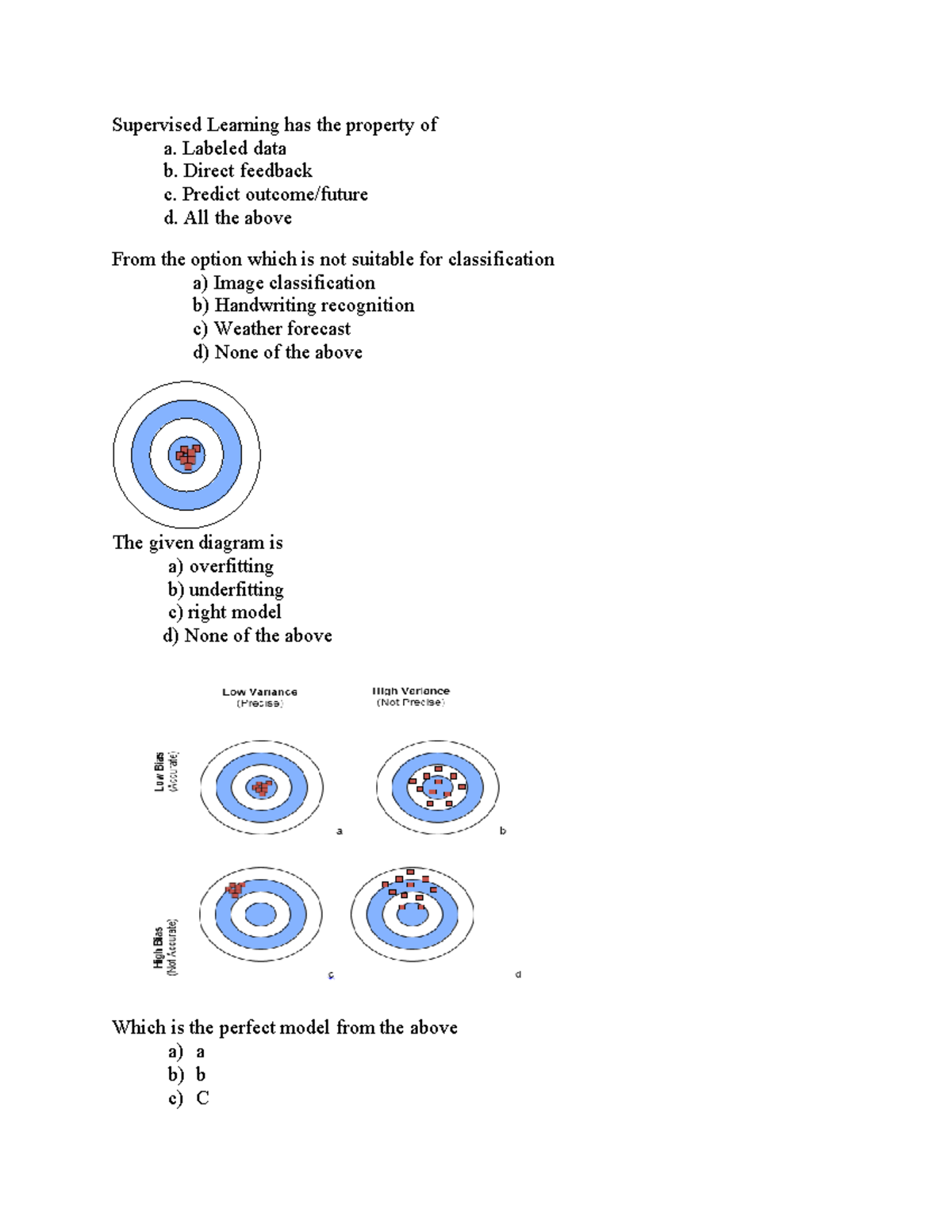 Unit1 - Supervised Learning has the property of a. Labeled data b ...