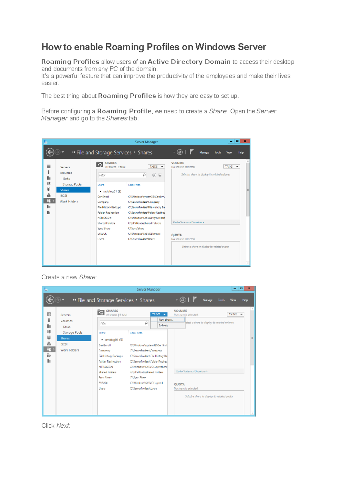Lab 7.2 - How to enable Roaming Profiles on Windows Server - How to ... image.