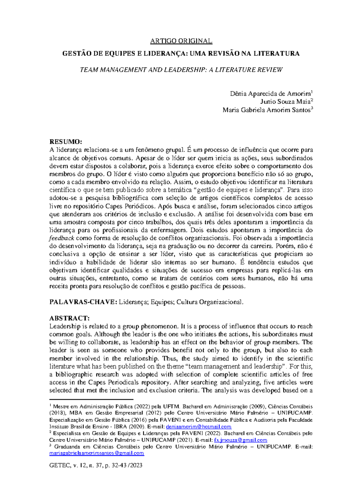 2785-Texto do Artigo-11042-1-10-20230309 - ARTIGO ORIGINAL GESTÃO DE ...