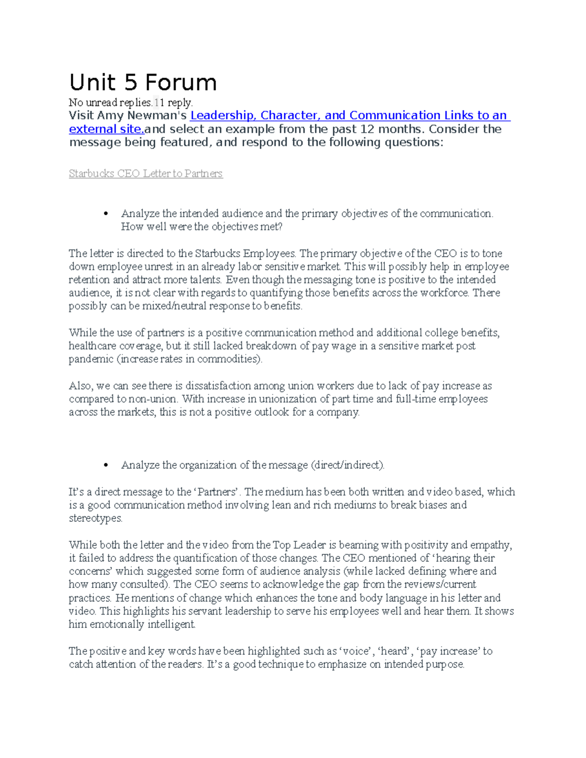 AH Forum 5 - Unit 5 Forum No unread replies. 1 1 reply. Visit Amy ...