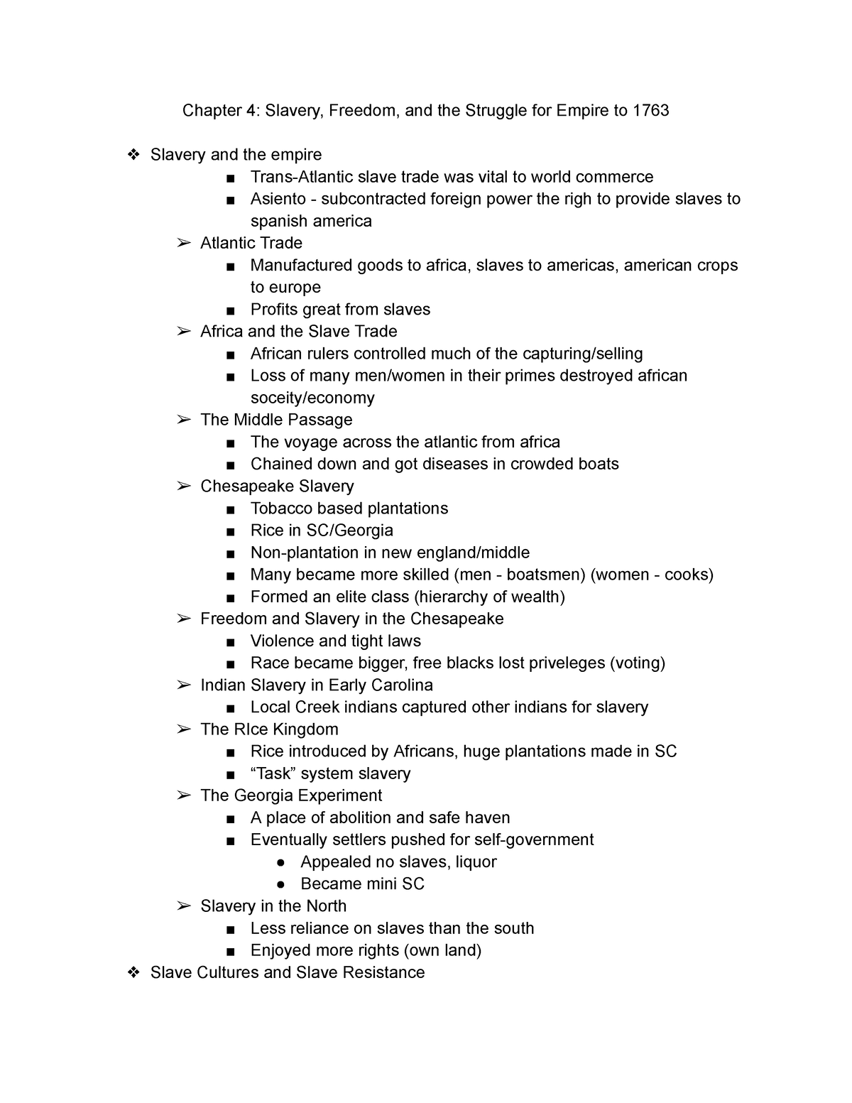 APush Chapter 4 Notes - Chapter 4: Slavery, Freedom, And The Struggle ...