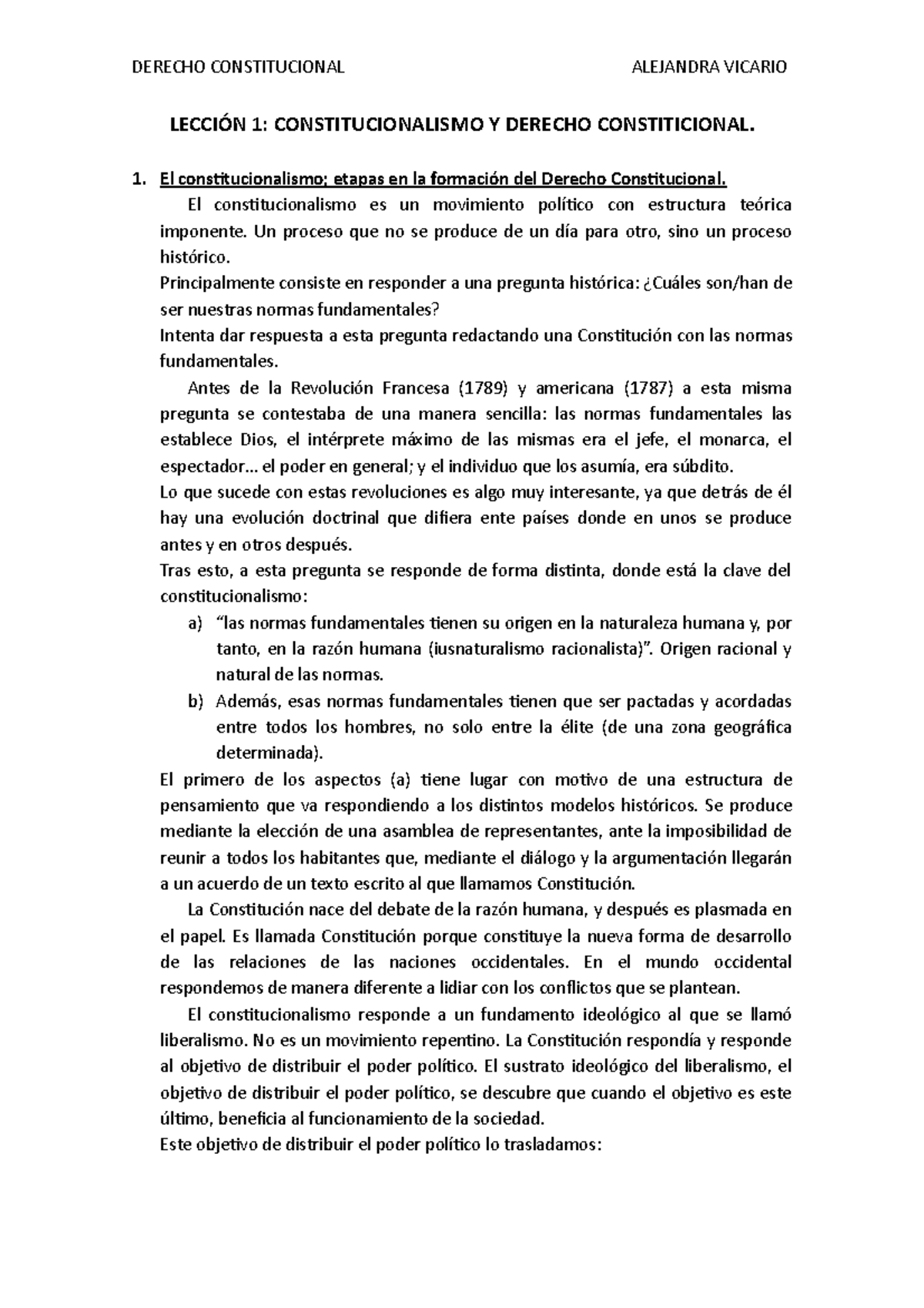 Lección 1 de derecho constitucional apuntes completos - LECCIÓN 1 ...