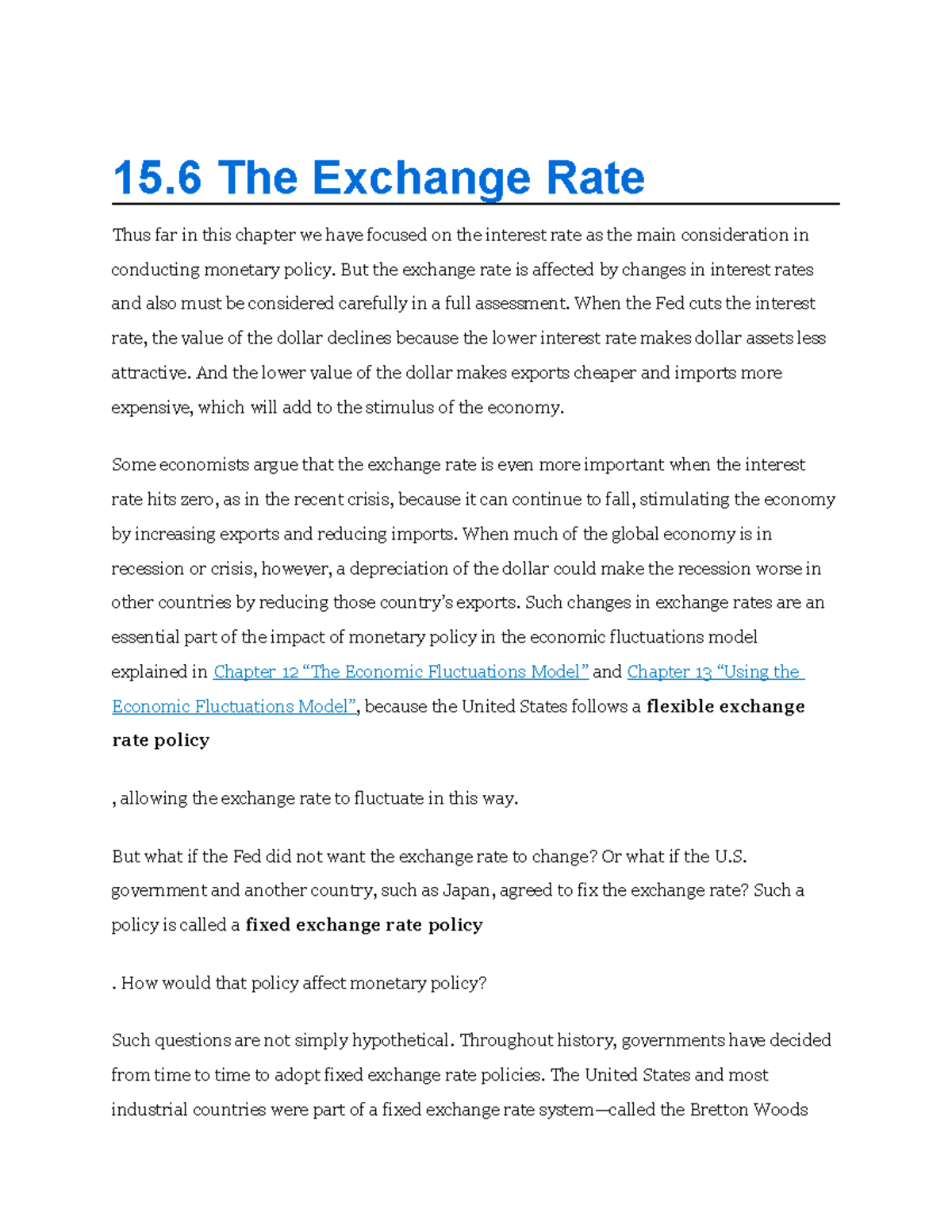 Chapter 15 Chapter 15-2 Practice Material - 15 The Exchange Rate Thus ...