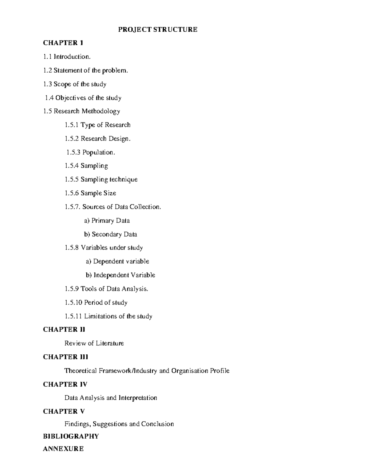 Project structure Best material PROJECT STRUCTURE CHAPTER 1 1
