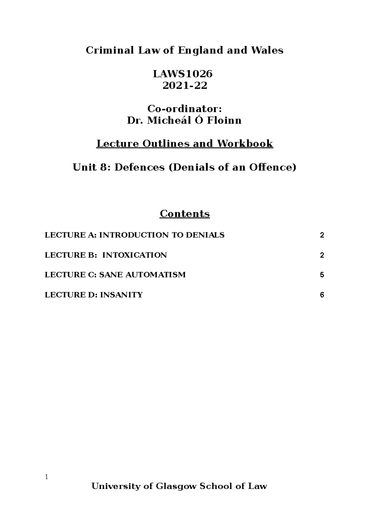 Unit 8 Denials Of Offences Lecture Outlines And Workbook 2021 2 ...