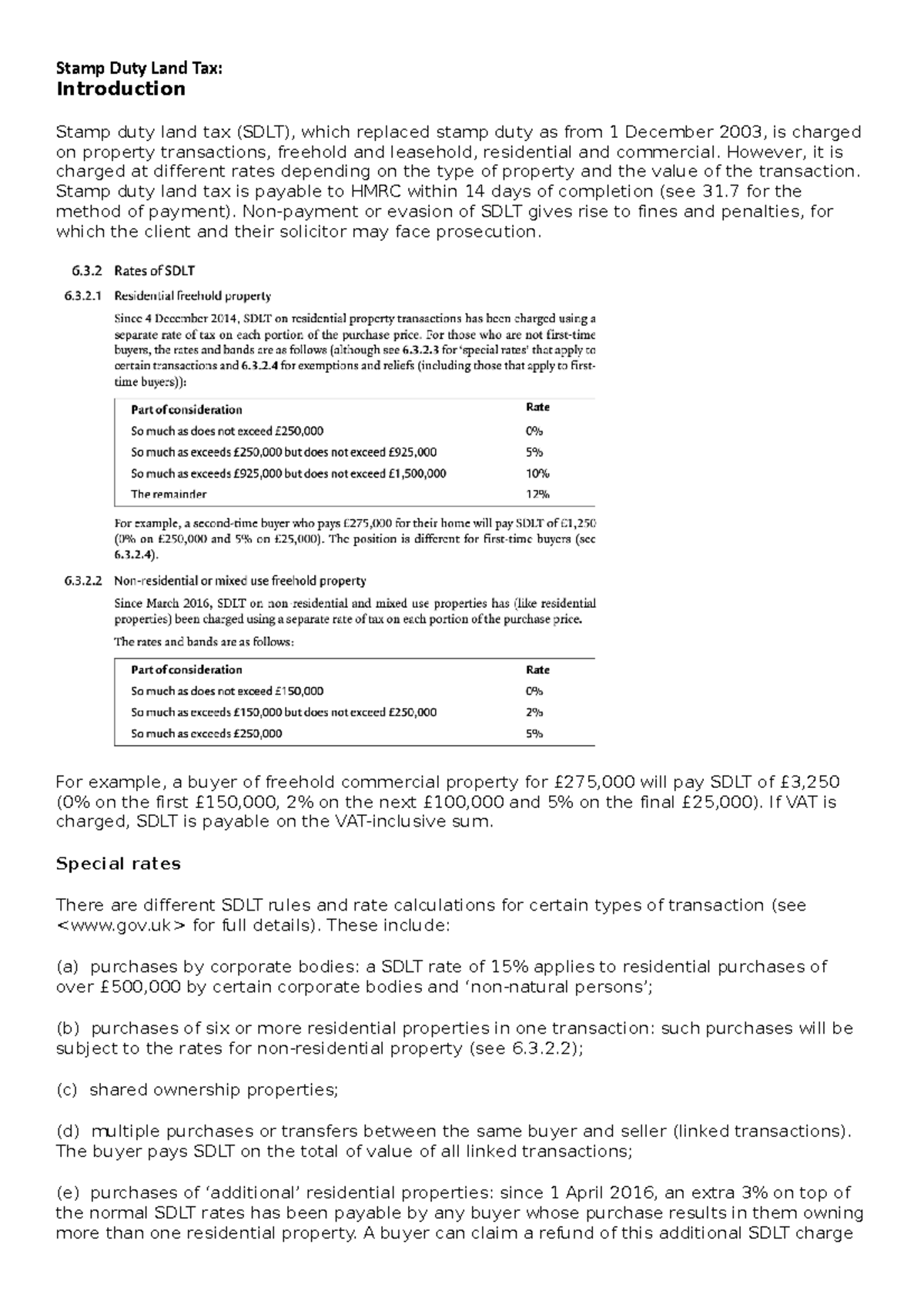 Stamp Duty Land Tax and Residential Property Developer Tax - Stamp Duty ...