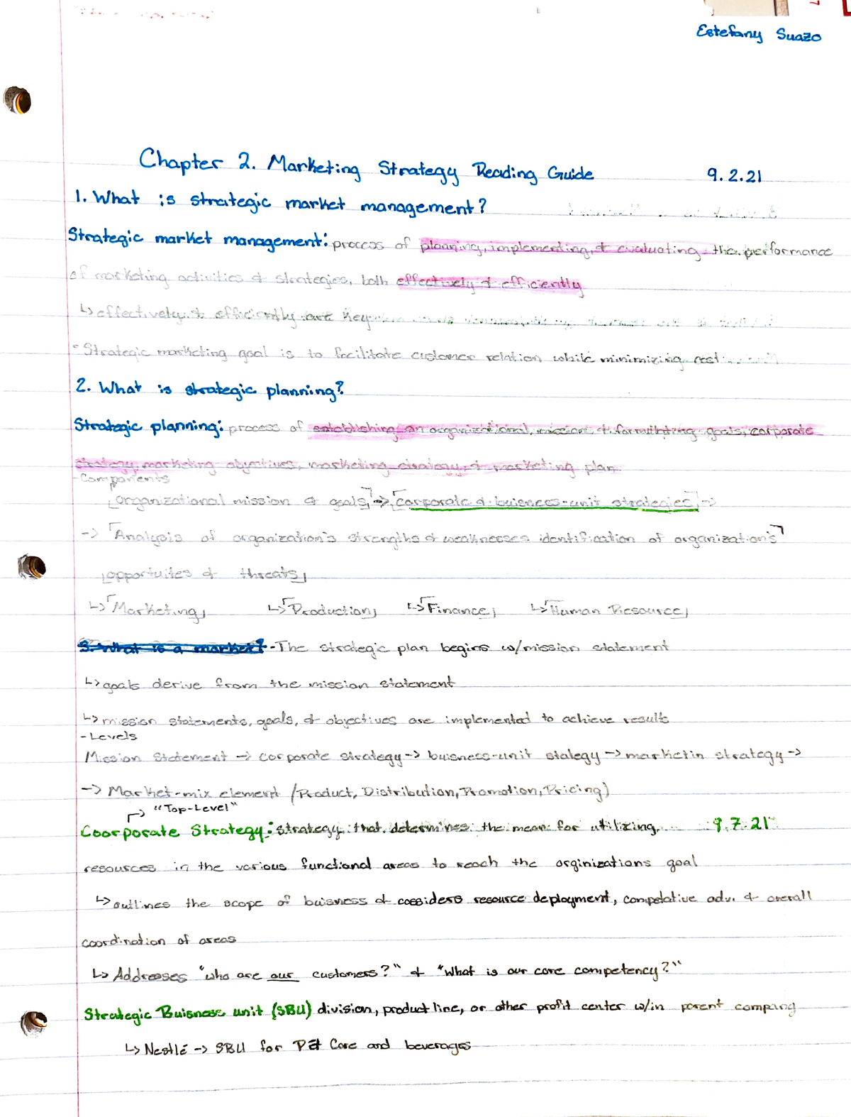 Chapter 2 - Extra credit assignment on PowerPoint notes - Este Sua ...